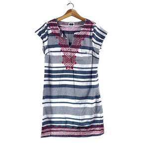 Women's Gray Striped Mudpie Dress M